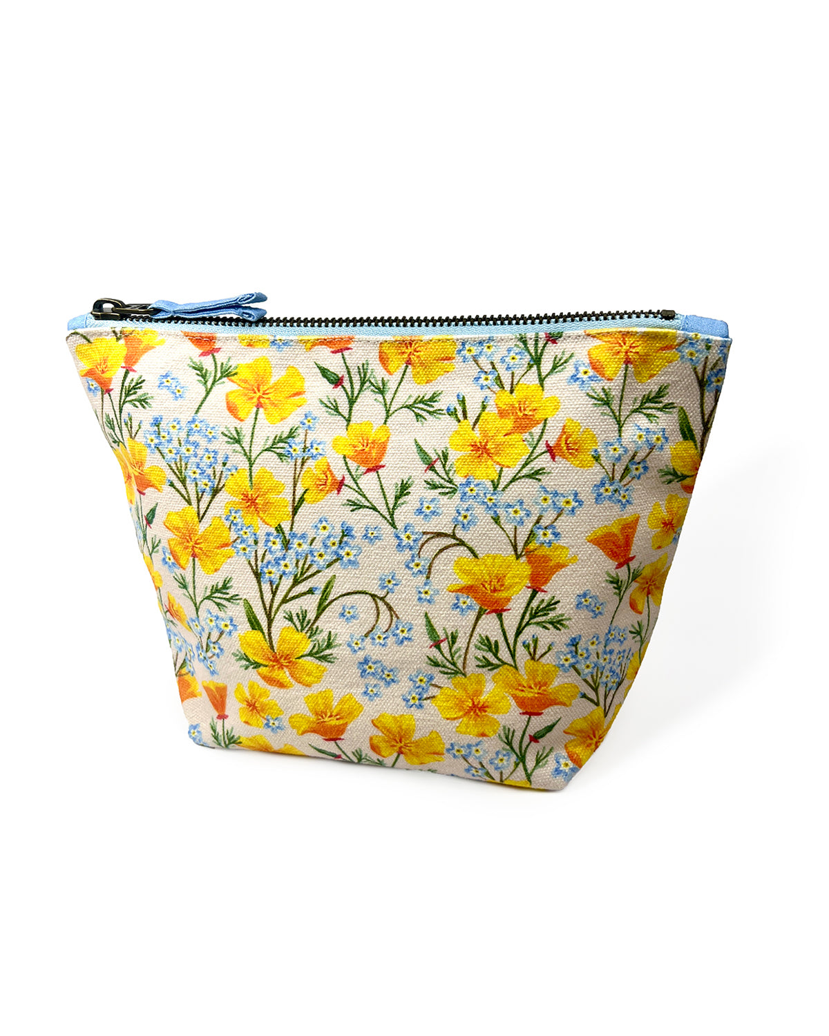 California Poppy Organic Cotton Canvas Pouch - Light Poppy