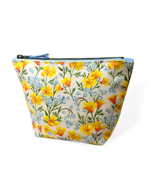 California Poppy Organic Cotton Canvas Pouch - Light Poppy