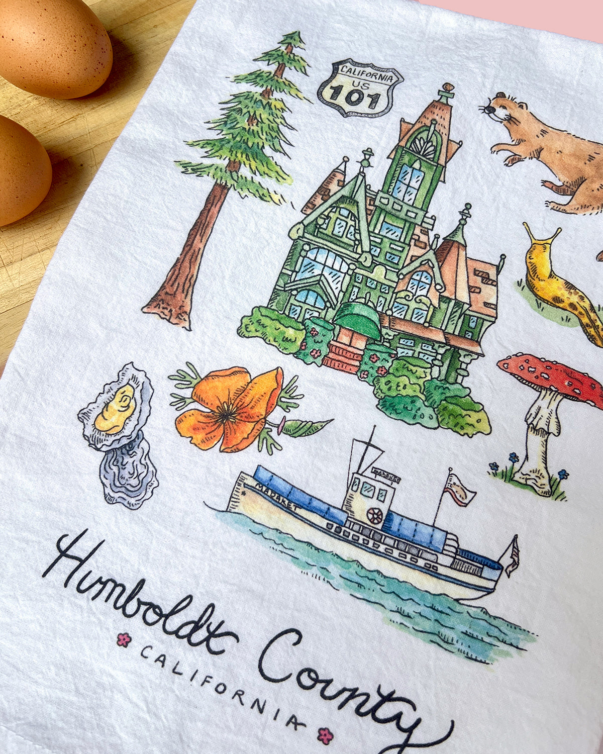 Humboldt County Tea Towel