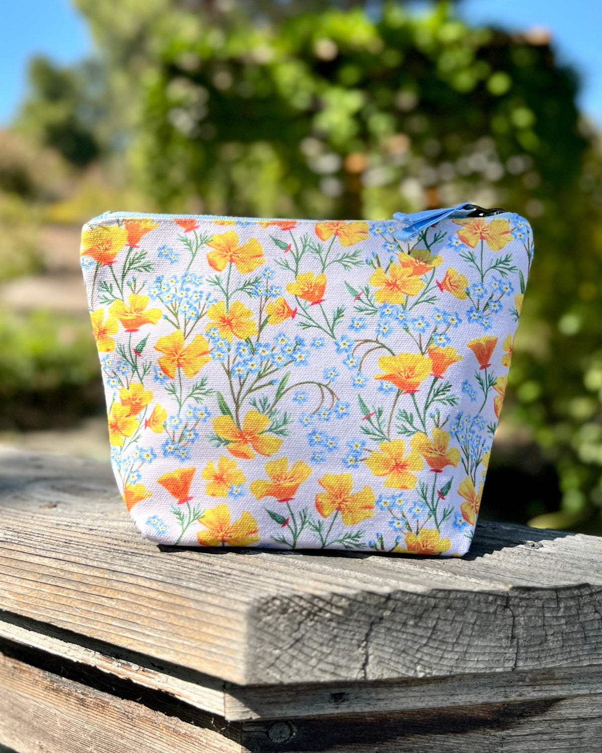 California Poppy Organic Cotton Canvas Pouch - Light Poppy