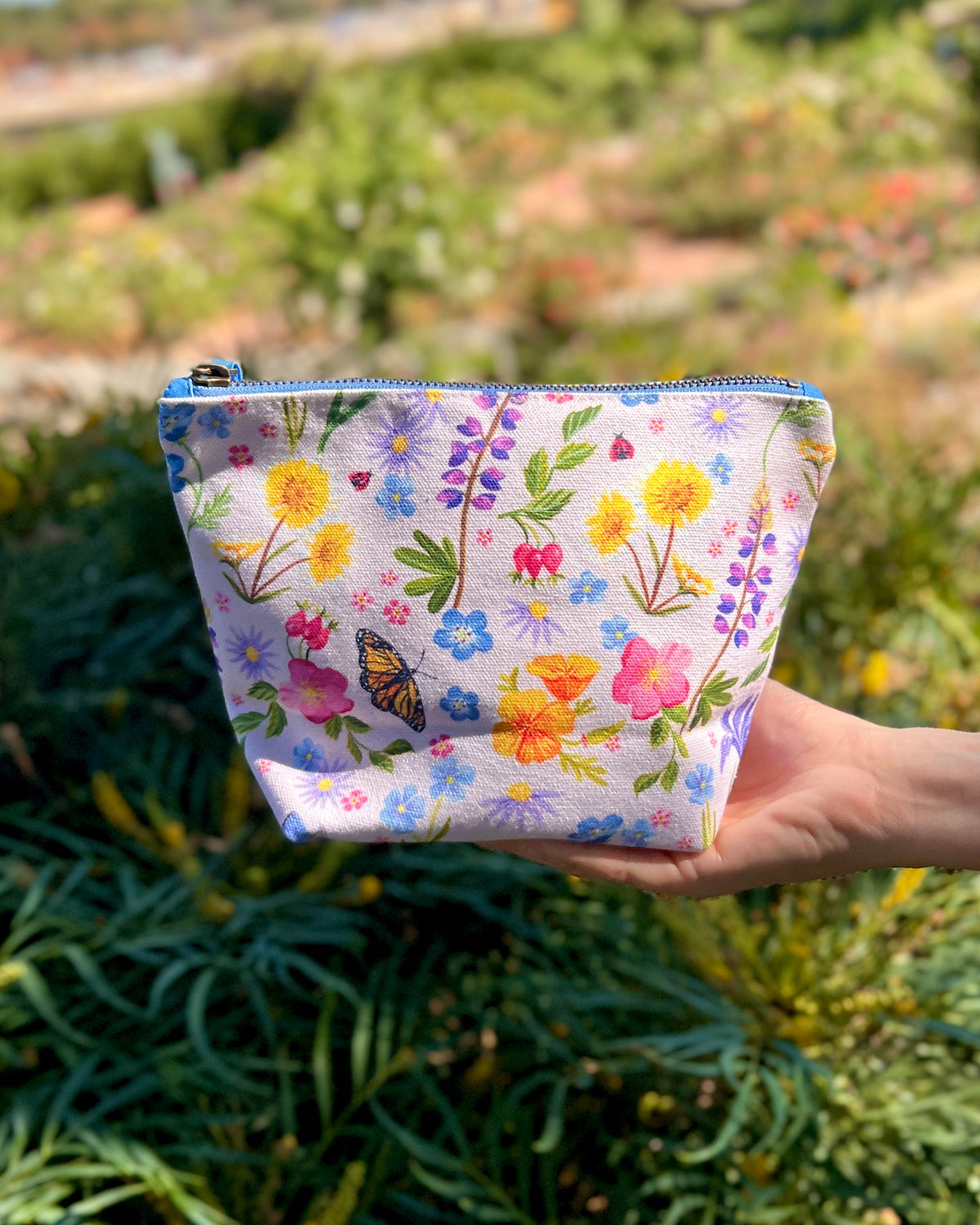 Wildflower Organic Cotton Canvas Pouch