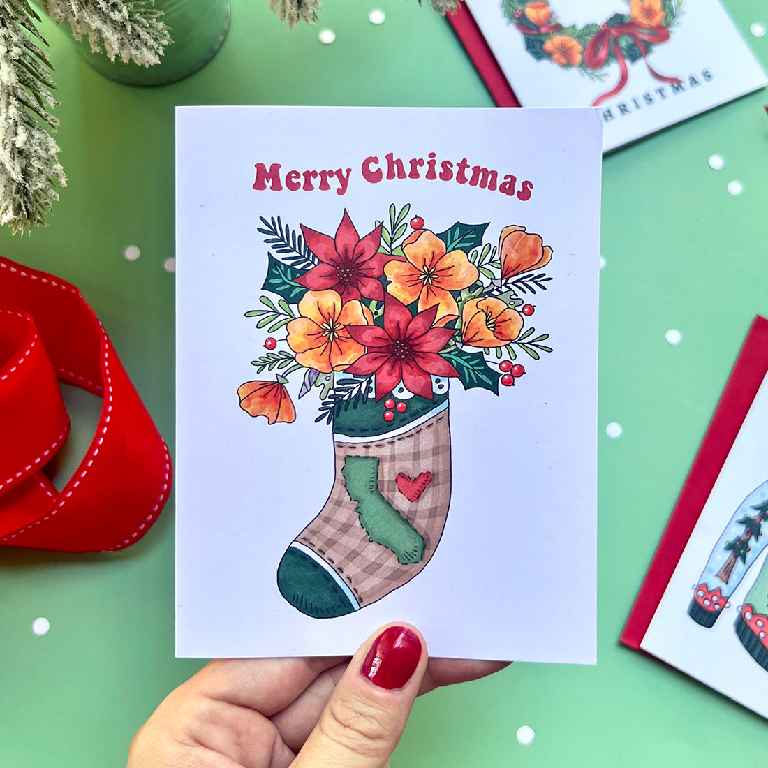 California Christmas Stocking Card