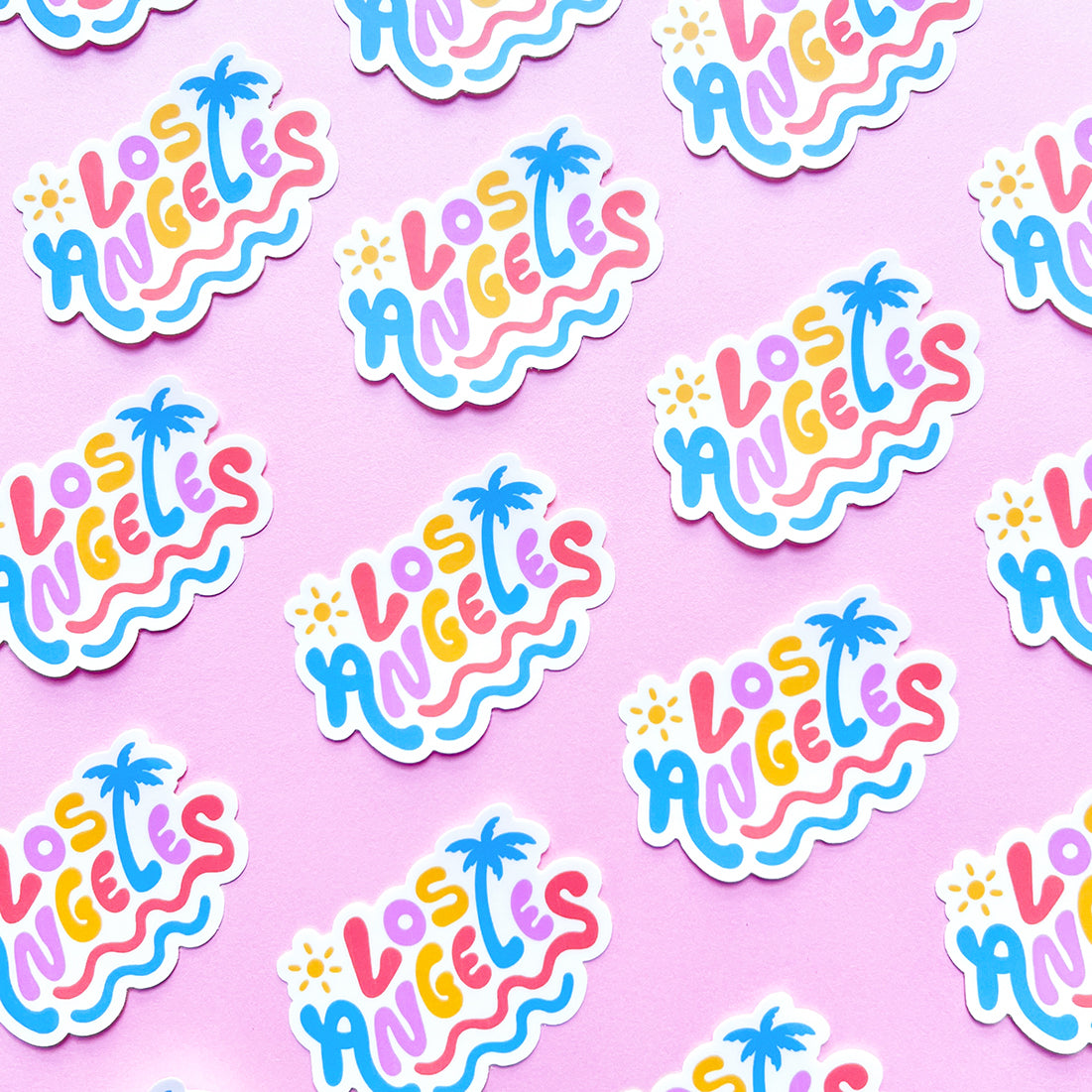 Los Angeles Colorful Lettering Sticker