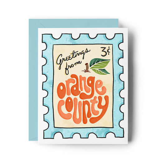 card with postage stamp design