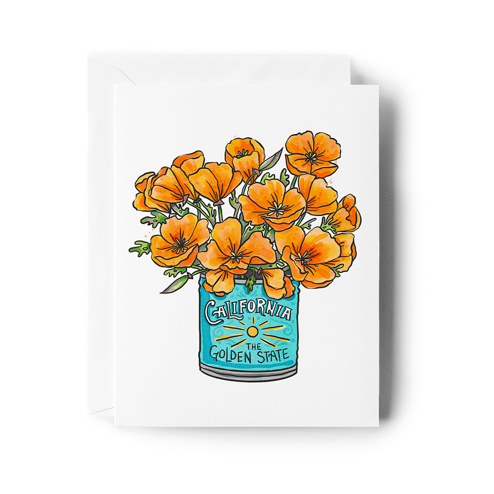 California Poppy Bouquet Card