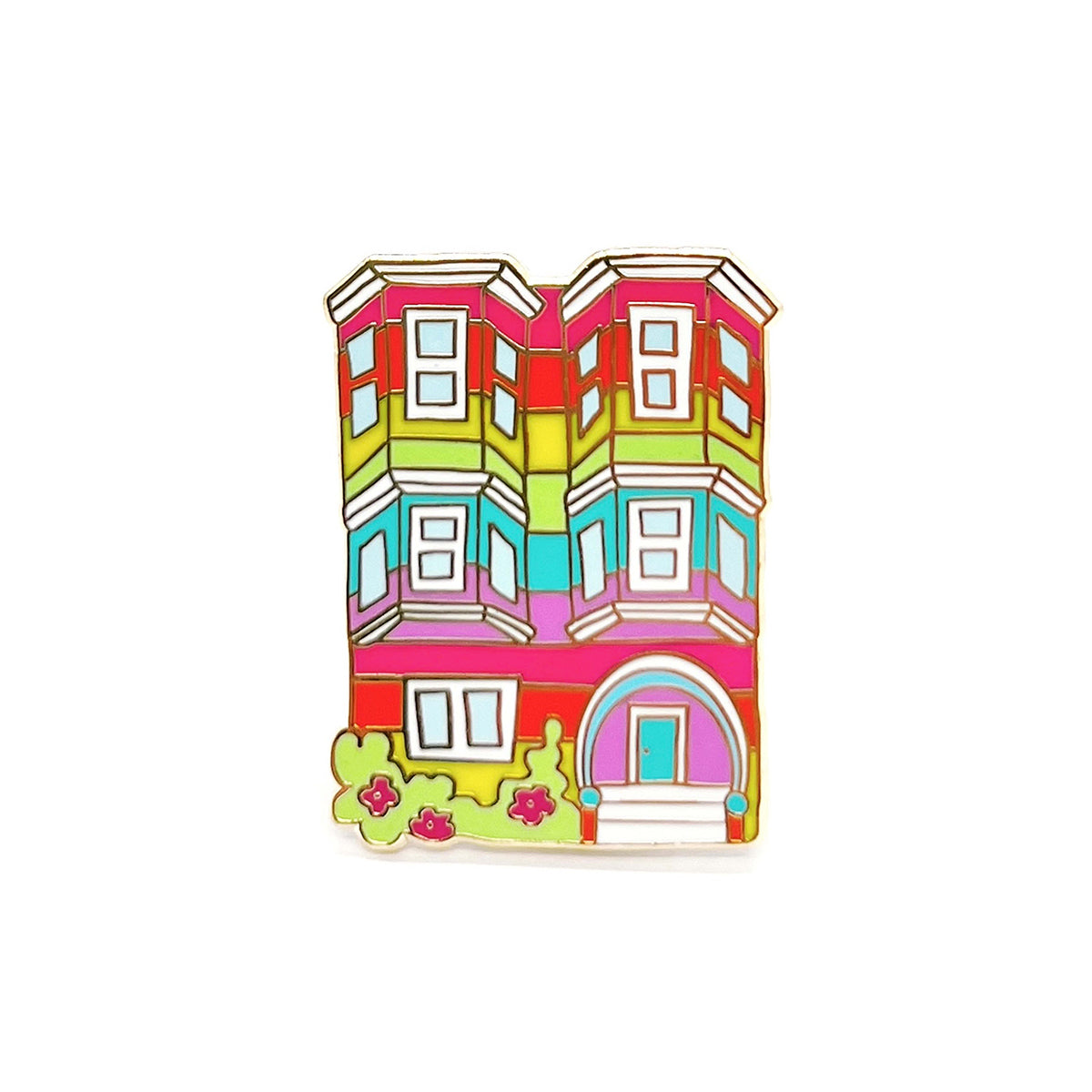 San Francisco Rainbow Pride House Enamel Pin