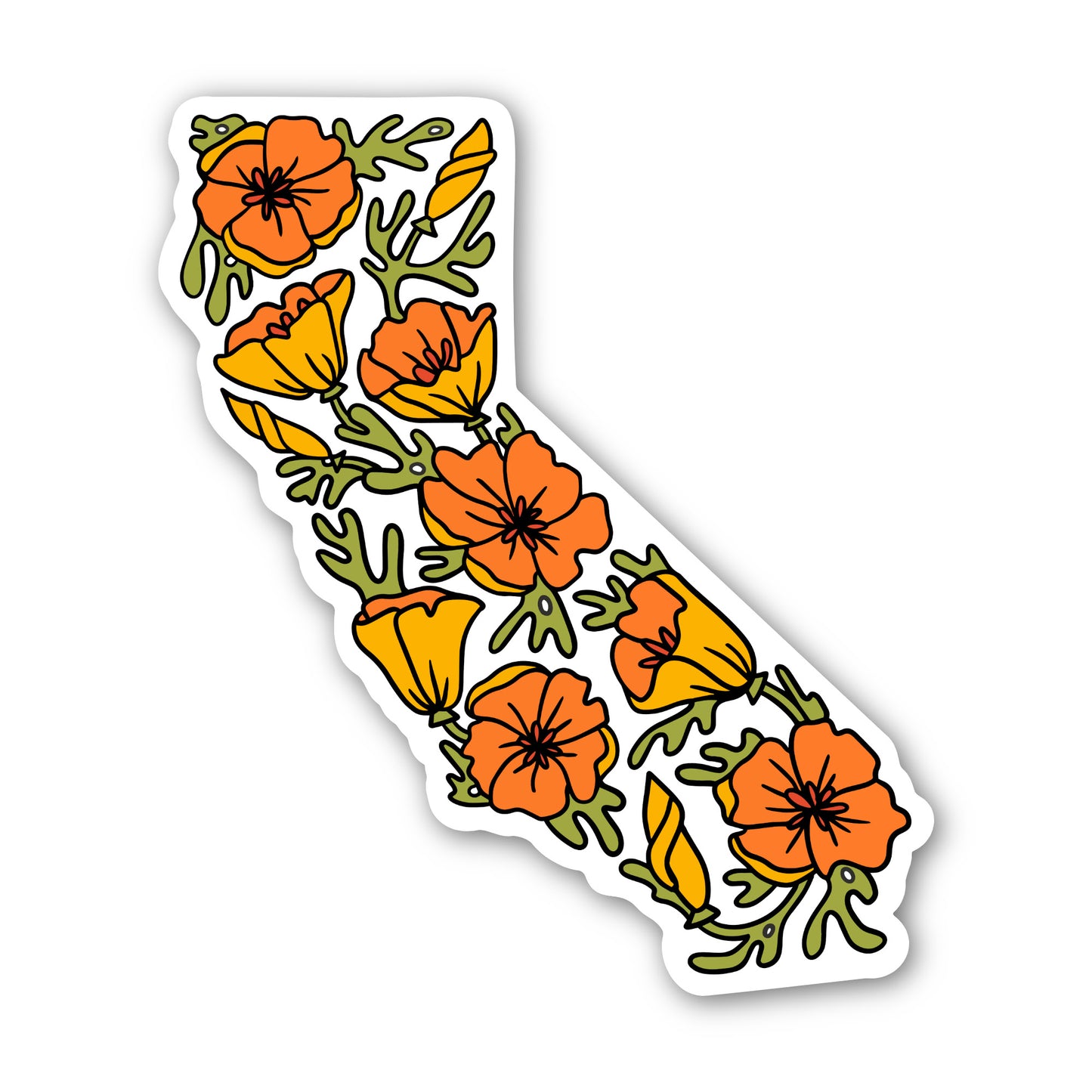 California Poppy State Sticker