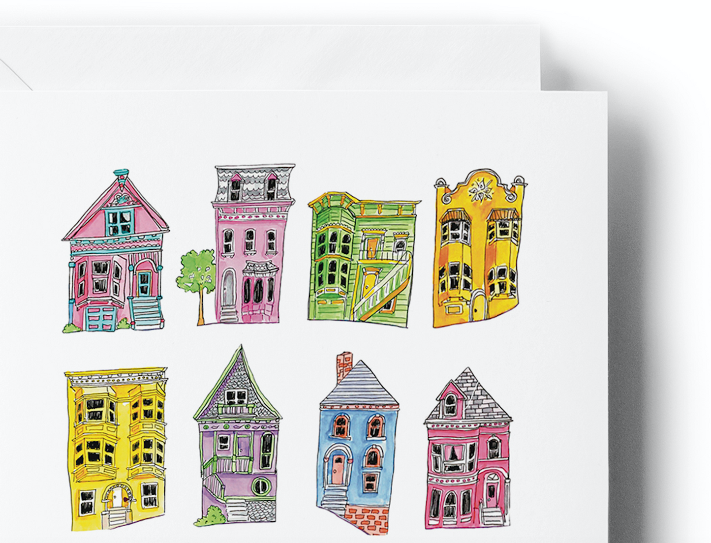 San Francisco Colorful Houses Card