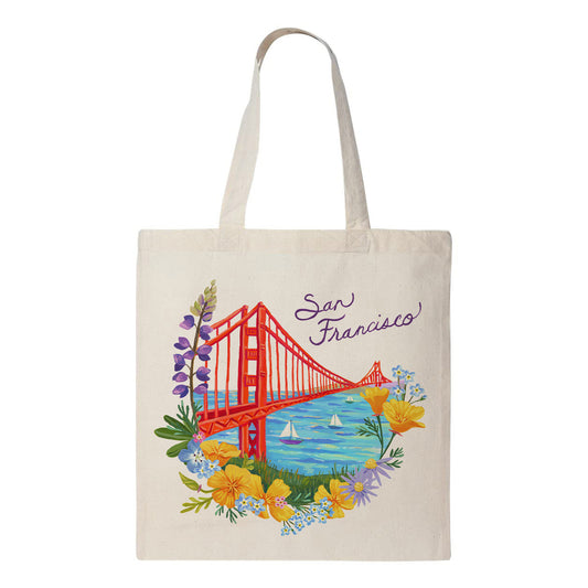 San Francisco & Wildflowers Organic Cotton Tote