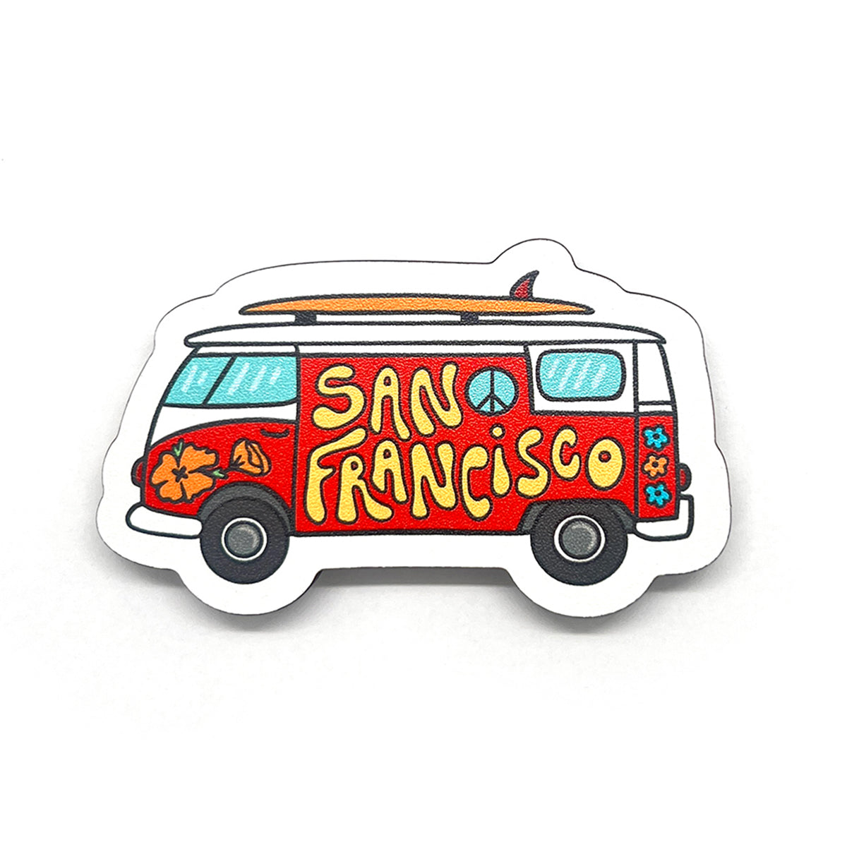 San Francisco Surf Van Wood Magnet