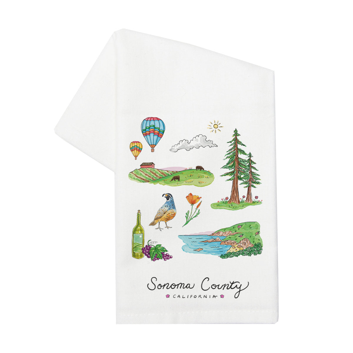 Sonoma County Flour Sack Tea Towel
