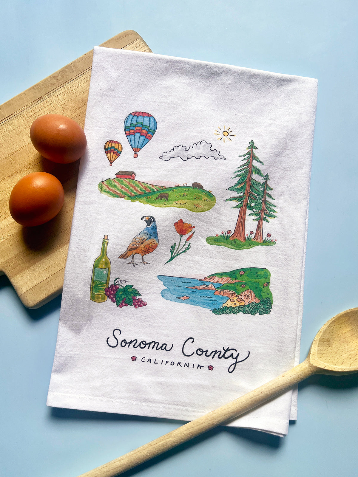 Sonoma County Flour Sack Tea Towel