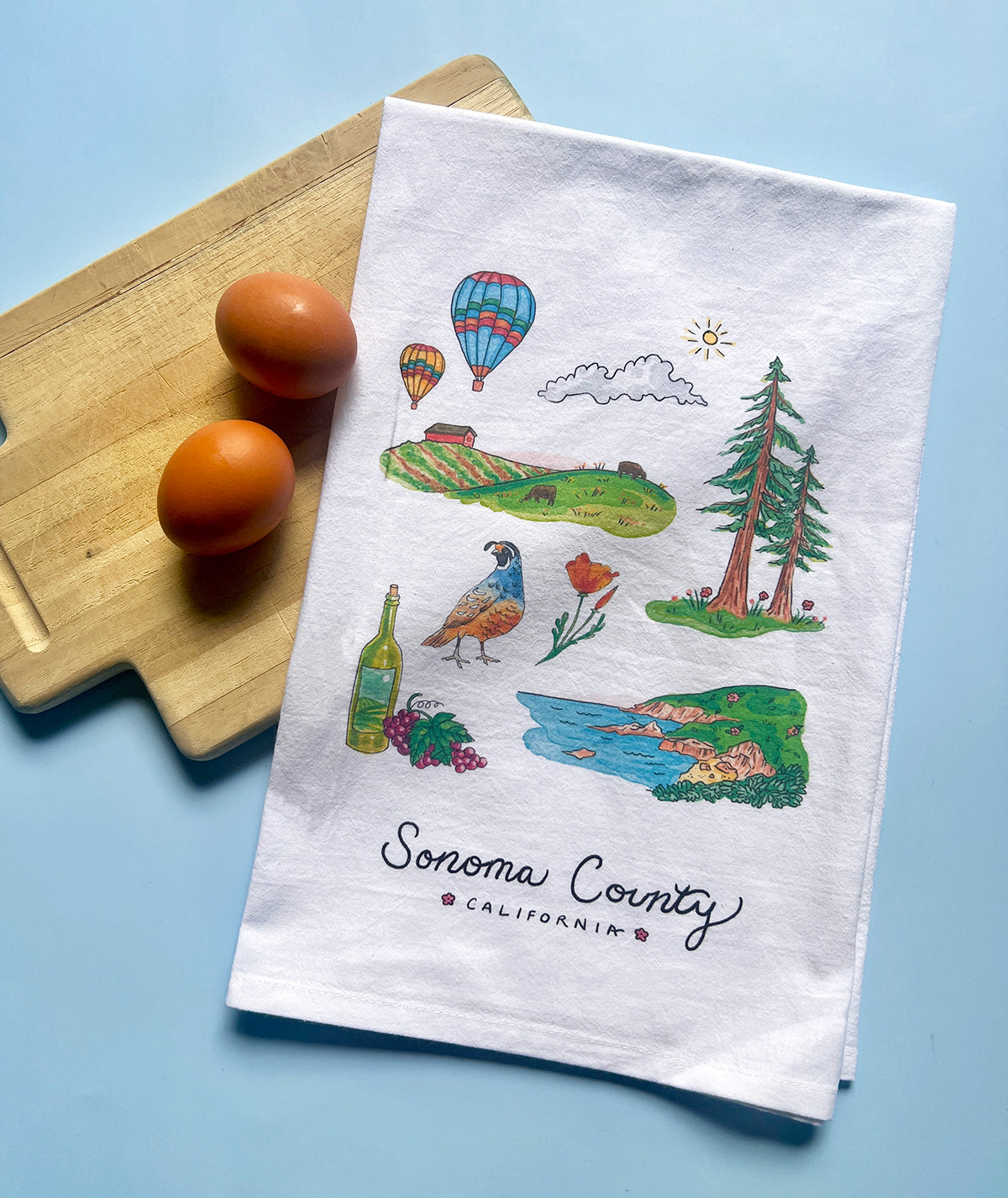 Sonoma County Flour Sack Tea Towel