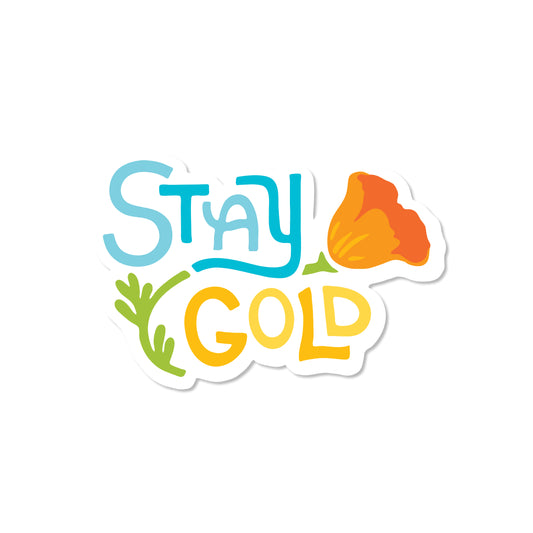 Stay Gold California Poppy Sticker