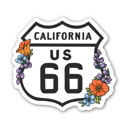 California Route 66 Poppy Sticker