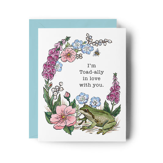 Floral Frog Valentine Love Card