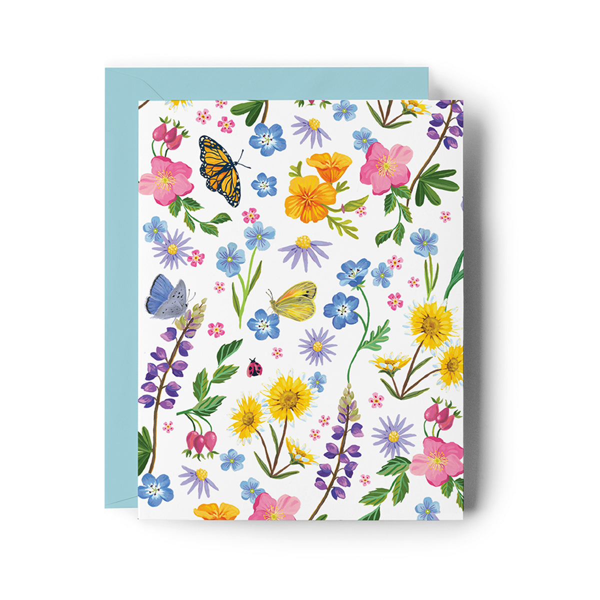 Wildflowers & Butterflies Blank All-Occasion Card