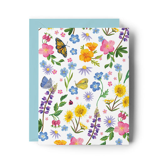 Wildflowers & Butterflies Blank All-Occasion Card